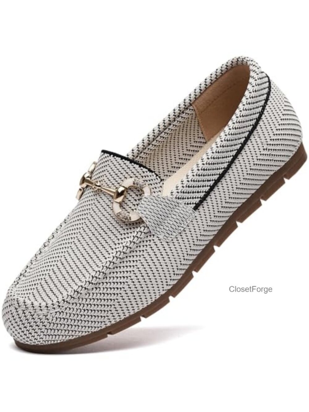 Women's Knit Slip On Loafers – Breathable Mesh Flats w/ Memory Foam Arch Support